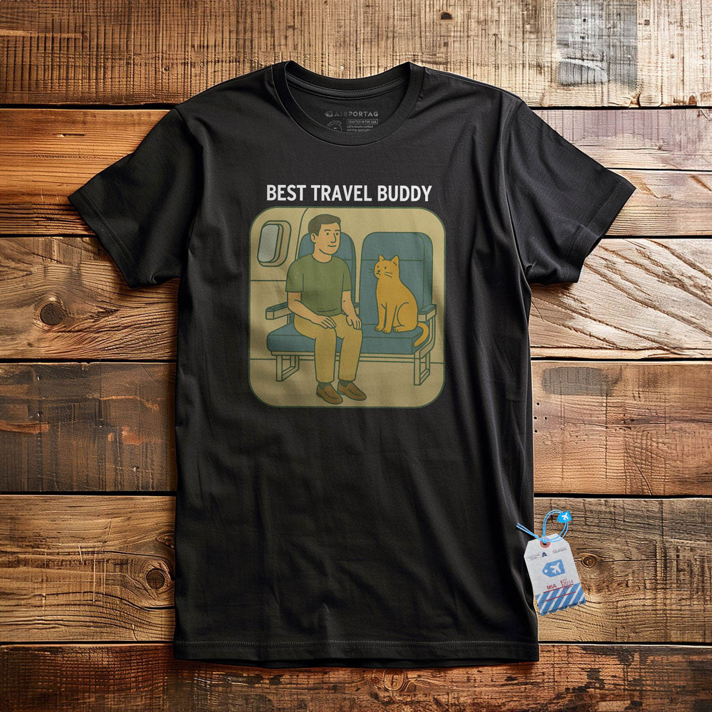 Best Travel Buddy - Cat - T-Shirt