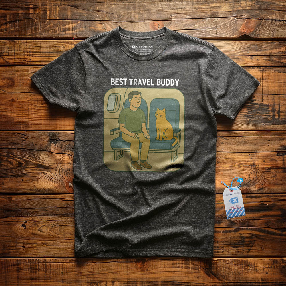 Best Travel Buddy - Cat - T-Shirt