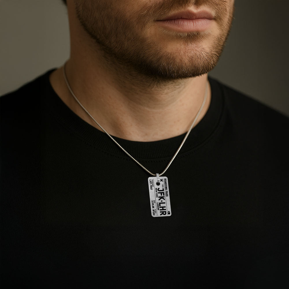Boarding Pass - Charm Necklace