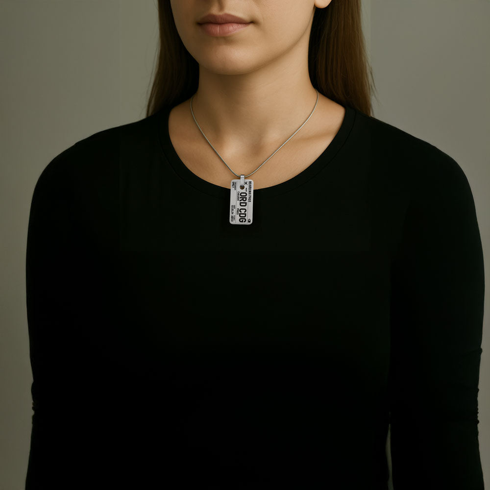 Boarding Pass - Charm Necklace
