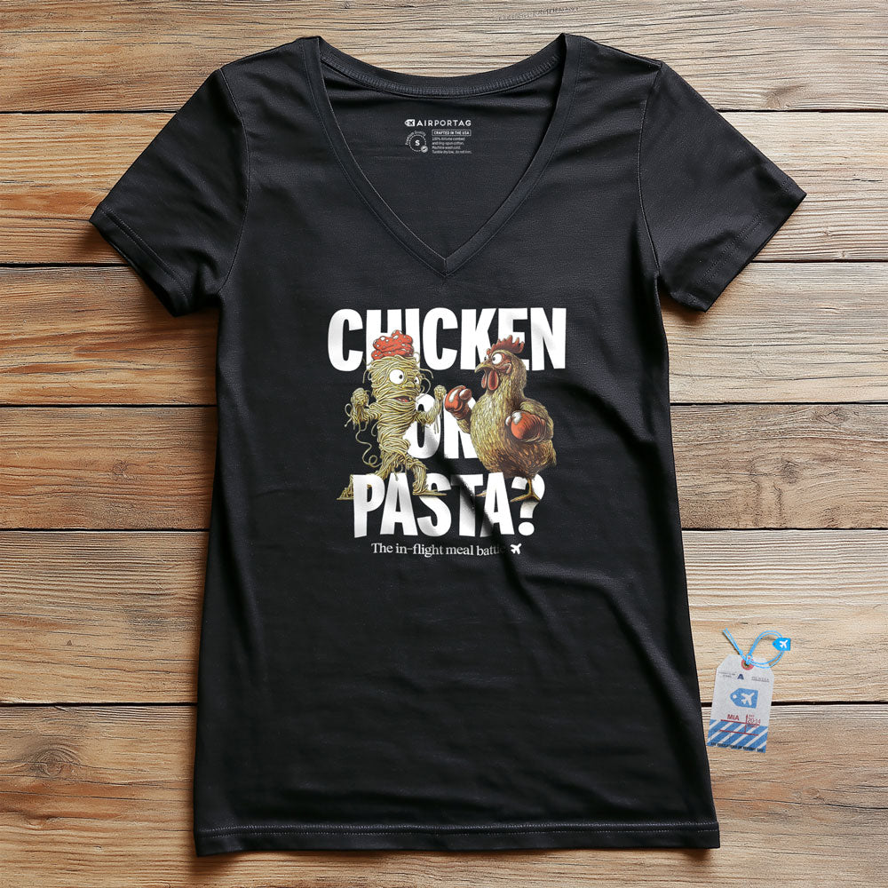 Chicken or Pasta - Women's V-Neck T-Shirt