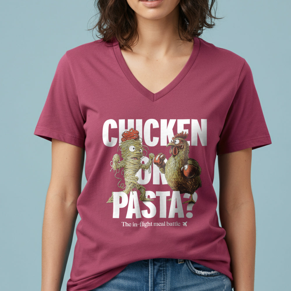 Chicken or Pasta - Women's V-Neck T-Shirt