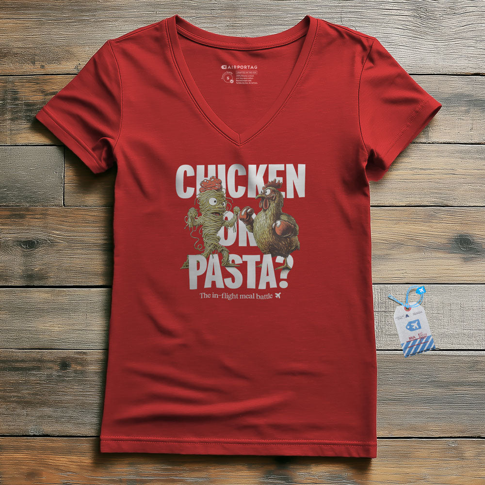 Chicken or Pasta - Women's V-Neck T-Shirt