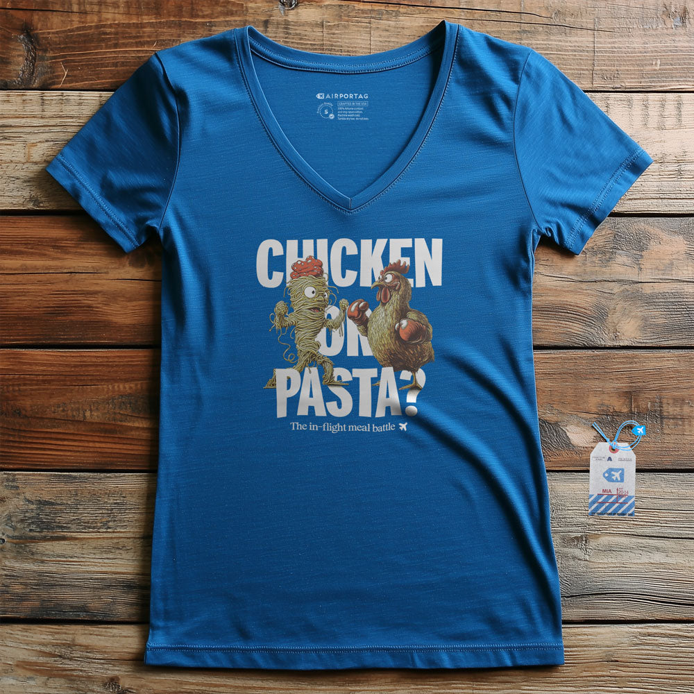Chicken or Pasta - Women's V-Neck T-Shirt