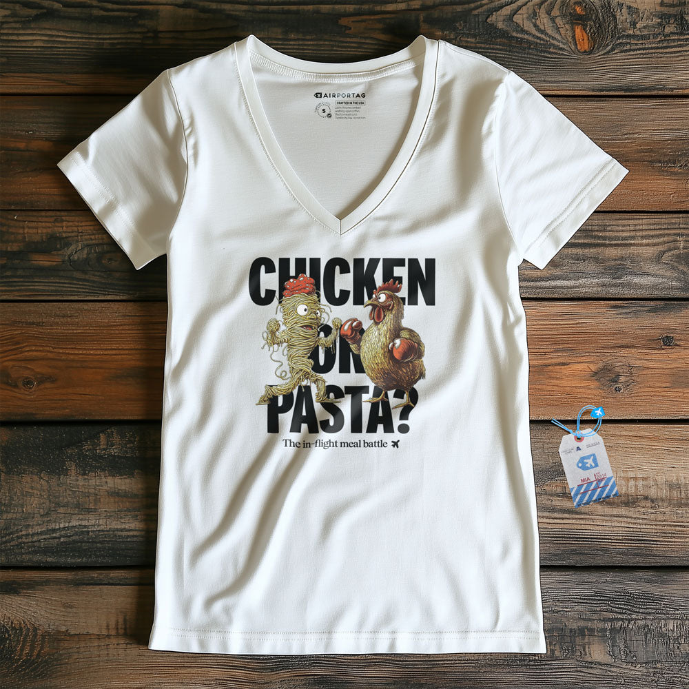 Chicken or Pasta - Women's V-Neck T-Shirt