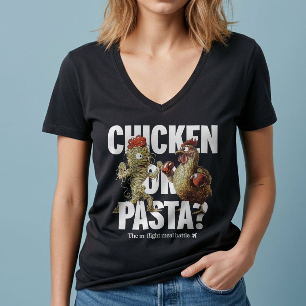 Chicken or Pasta - Women's V-Neck T-Shirt