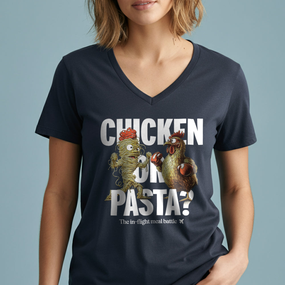 Chicken or Pasta - Women's V-Neck T-Shirt