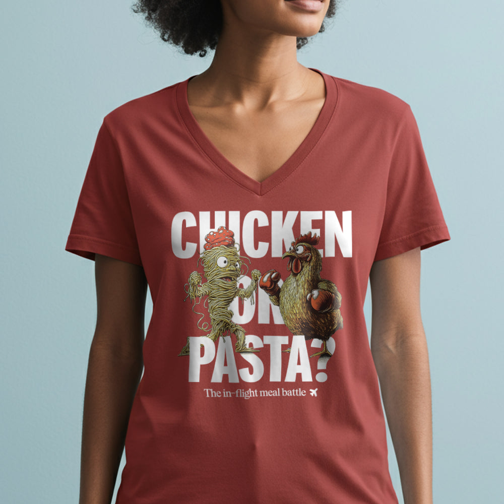 Chicken or Pasta - Women's V-Neck T-Shirt