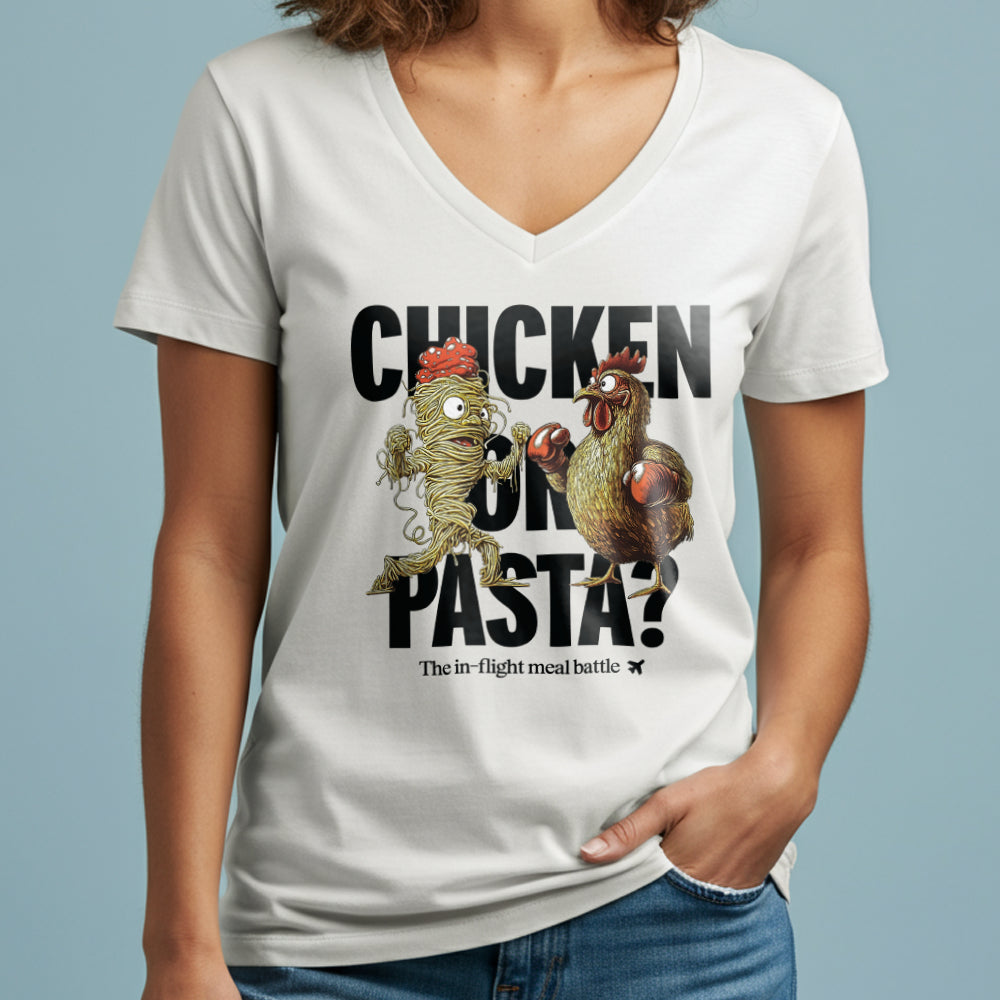 Chicken or Pasta - Women's V-Neck T-Shirt