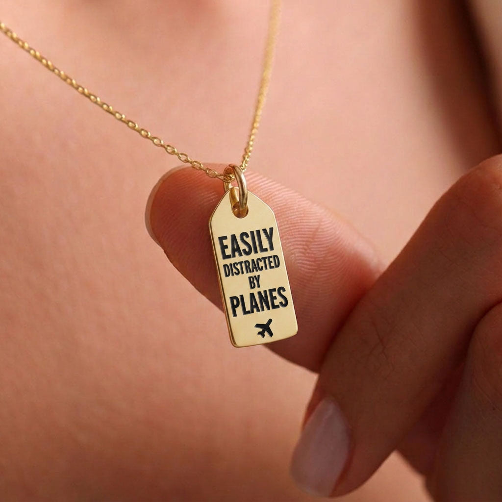 Easily Distracted by Planes - Mini Tag - Charm