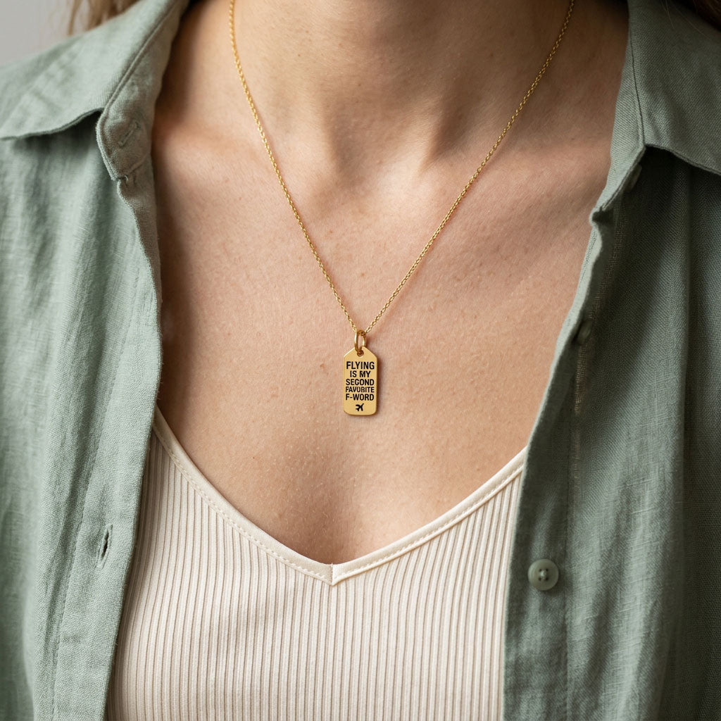Flying 2nd fav F-word - Mini Tag - Charm