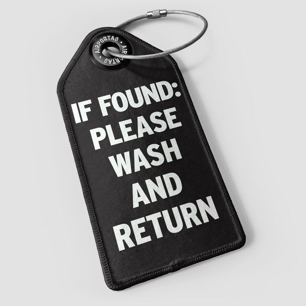 Si trouvé, veuillez laver et retourner - Étiquette de bagage