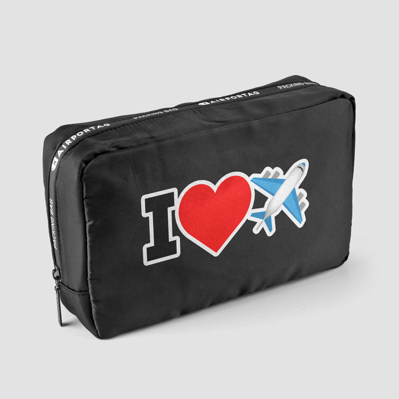 Emoji Heart Plane - Packing Bag