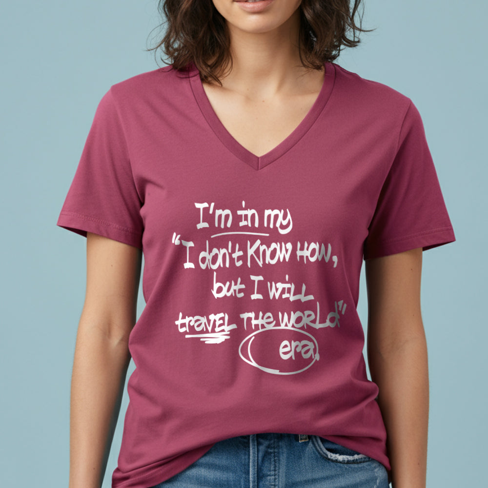 In my Era Travel The World - Women's V-Neck T-Shirt