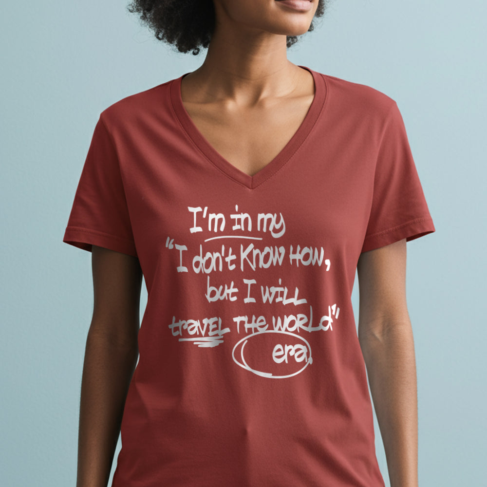 In my Era Travel The World - Women's V-Neck T-Shirt