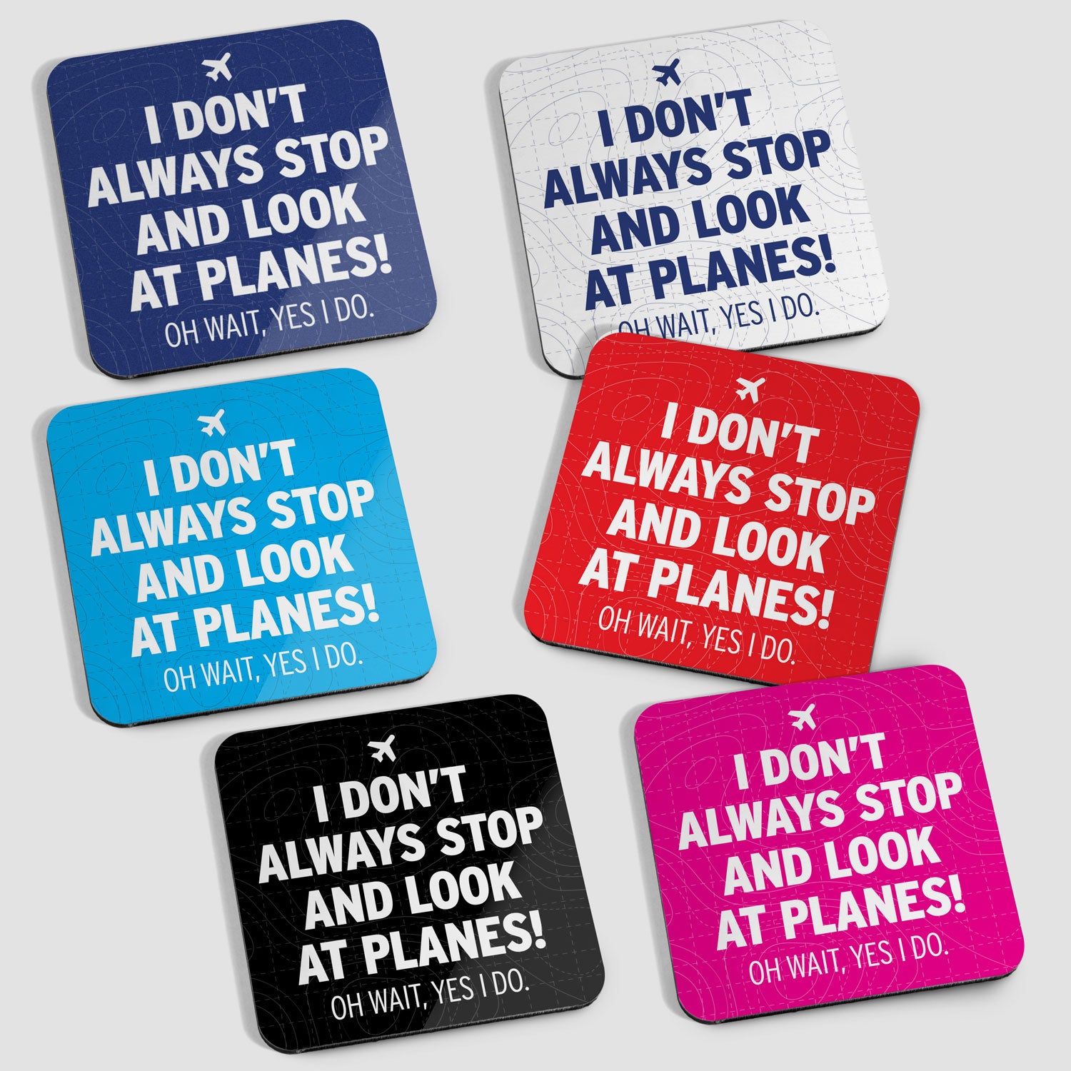 Look At Airplanes - 6 Coasters Set
