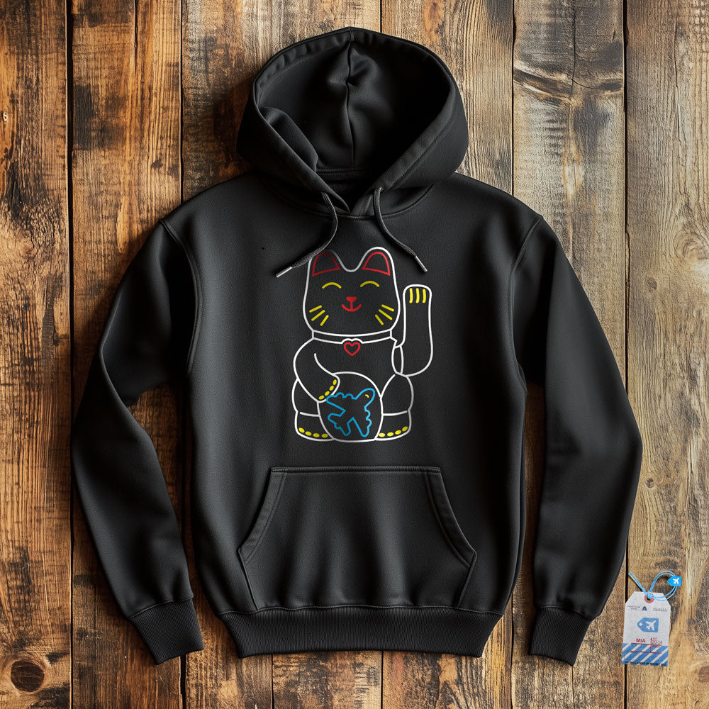 Lucky Flying Cat - Pullover Hoodie
