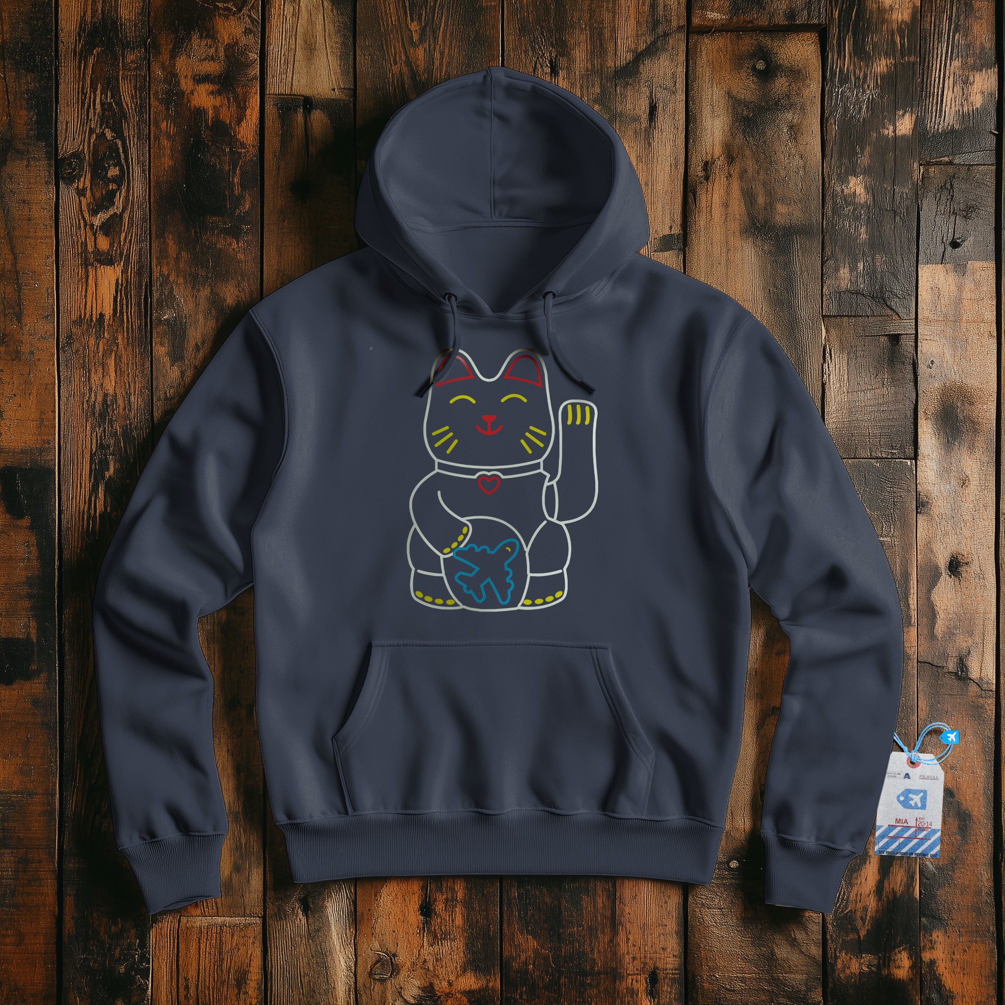 Lucky Flying Cat - Pullover Hoodie