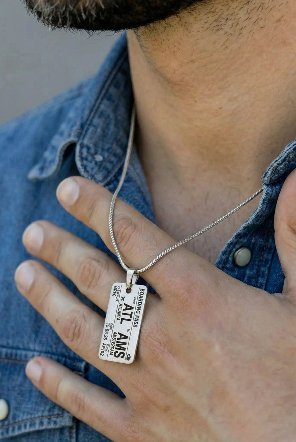 Boarding Pass - Charm Necklace