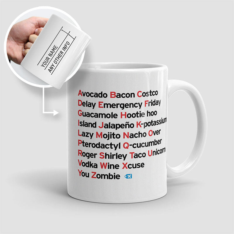 Fun NATO Phonetic Alphabet - Mug