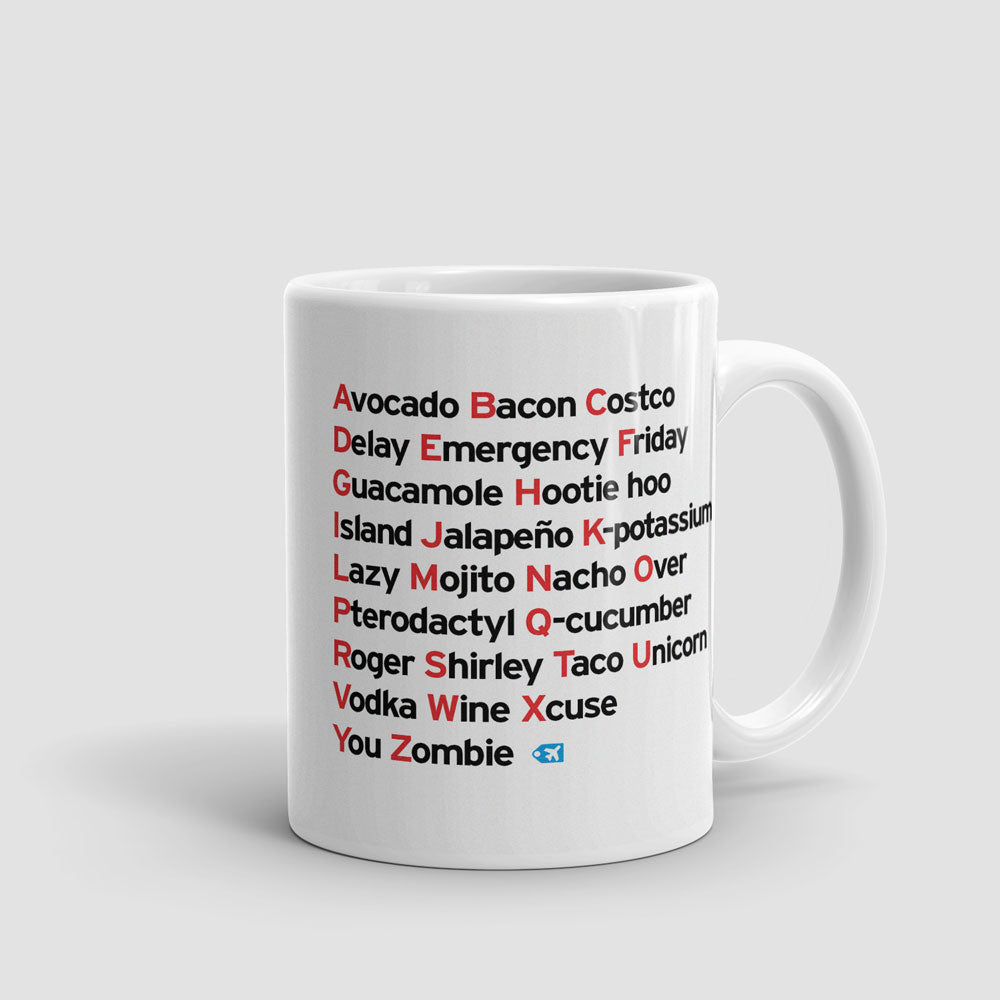 Fun NATO Phonetic Alphabet - Mug