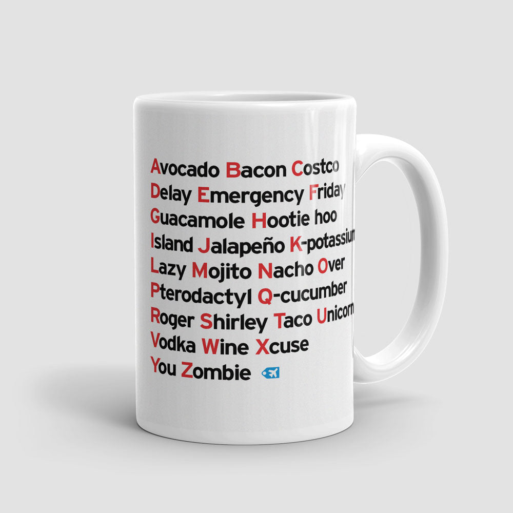 Fun NATO Phonetic Alphabet - Mug