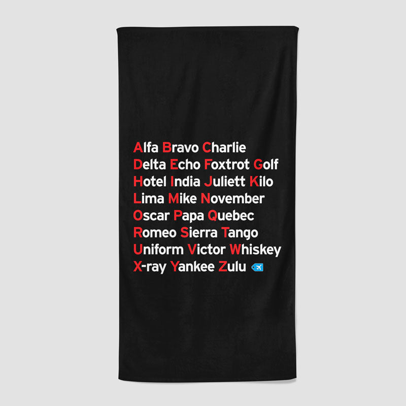 NATO Phonetic Alphabet - Beach Towel