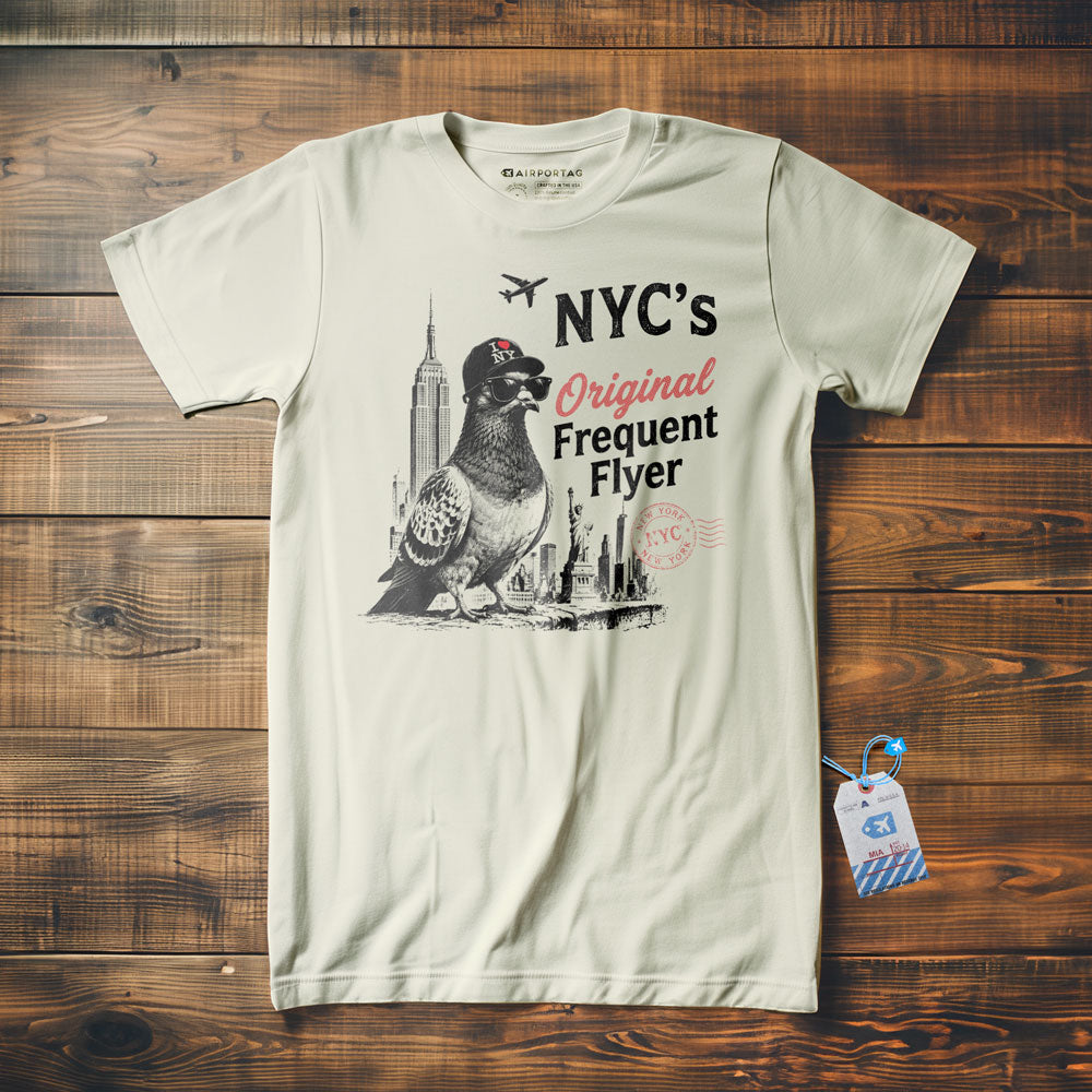 NYC Pigeon Skyline - T-Shirt
