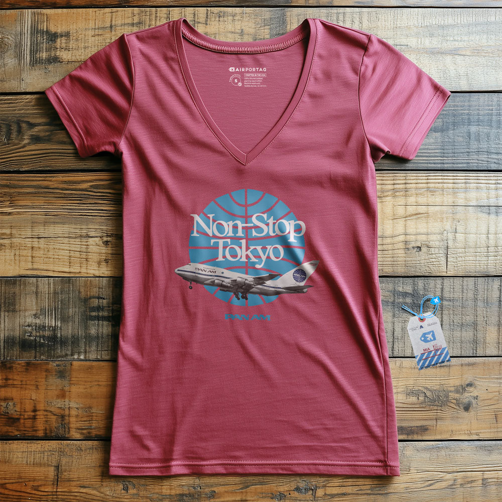 Pan Am Non Stop Tokyo - Women's V-Neck T-Shirt