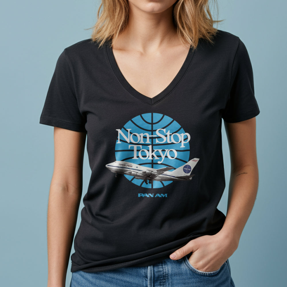 Pan Am Non Stop Tokyo - Women's V-Neck T-Shirt