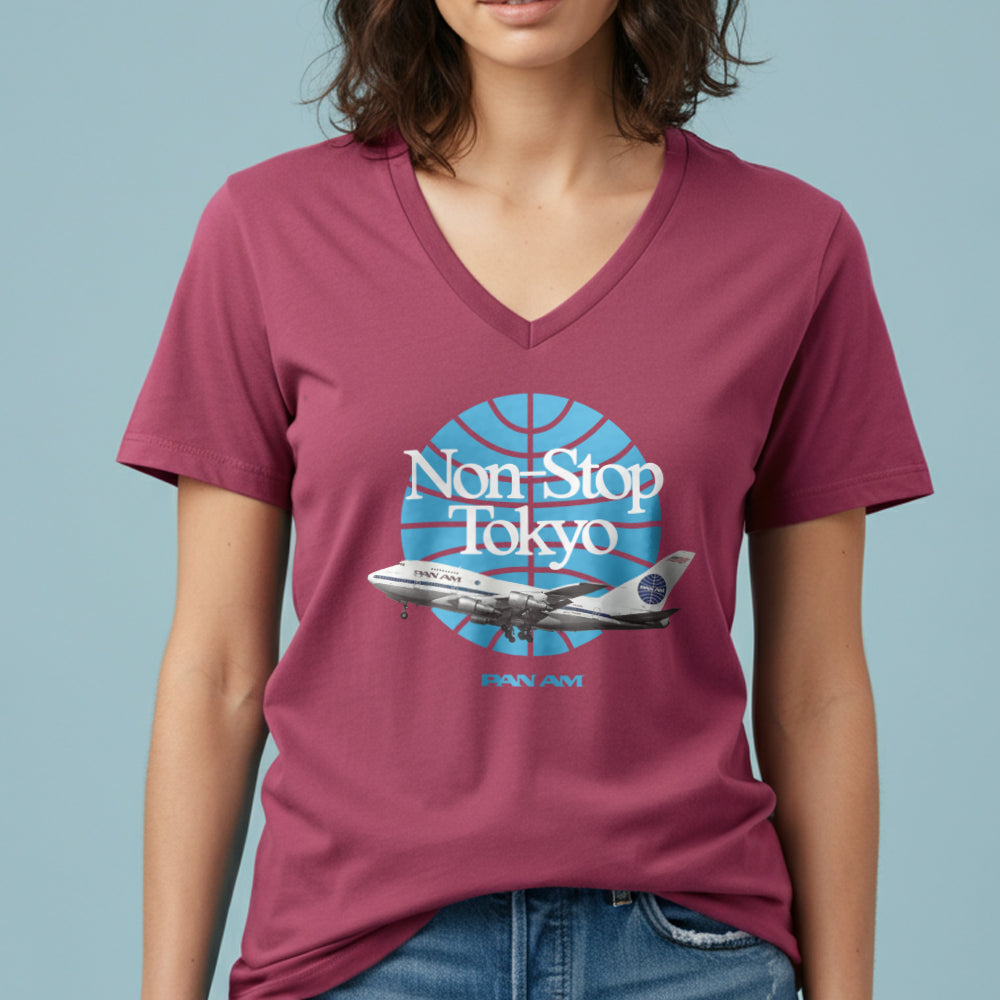 Pan Am Non Stop Tokyo - Women's V-Neck T-Shirt
