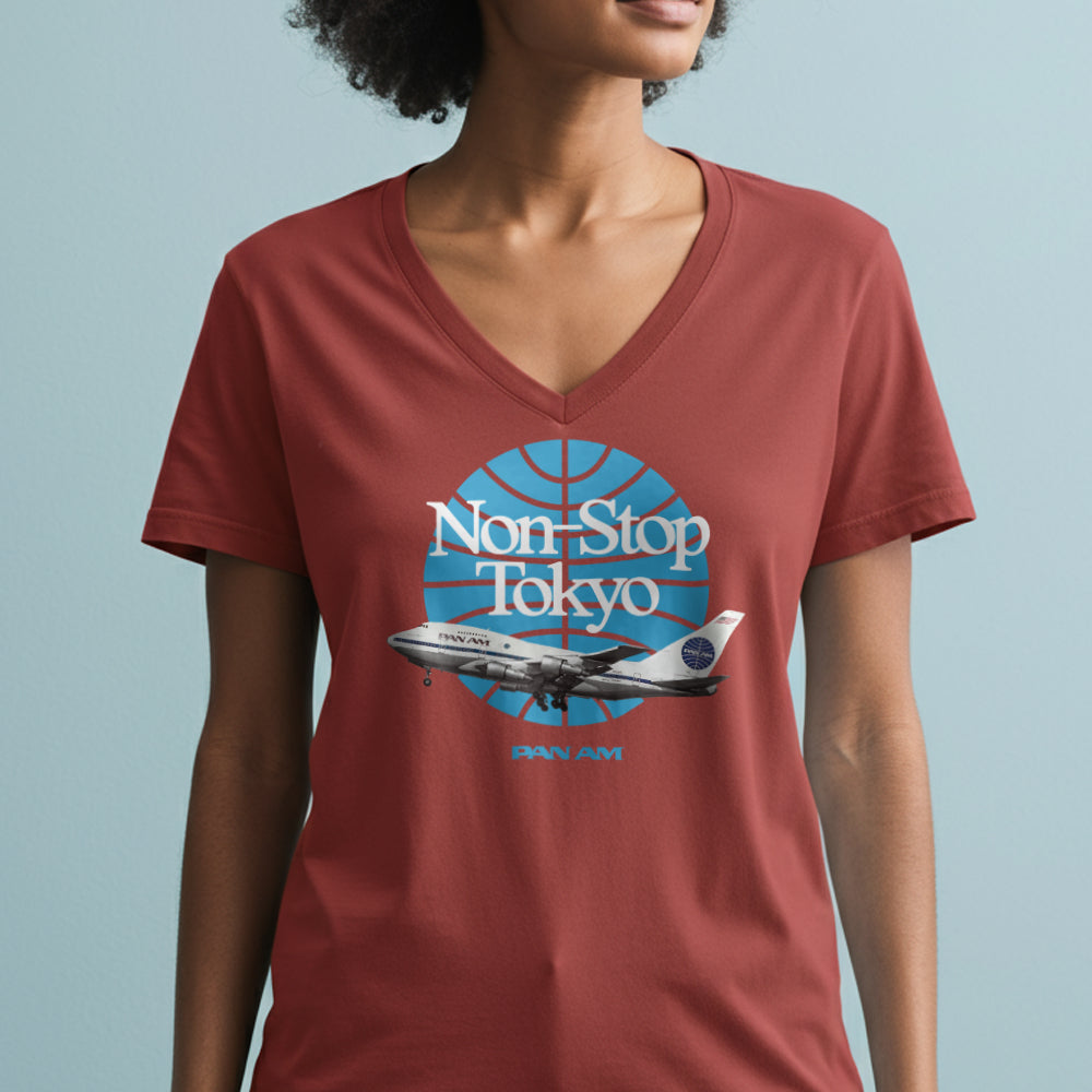 Pan Am Non Stop Tokyo - Women's V-Neck T-Shirt