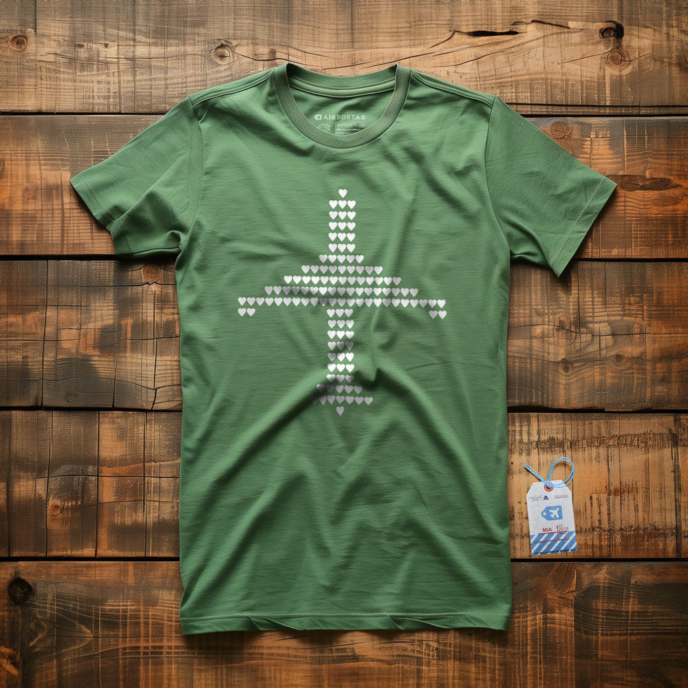 Plane Shape Hearts Emoji - T-Shirt