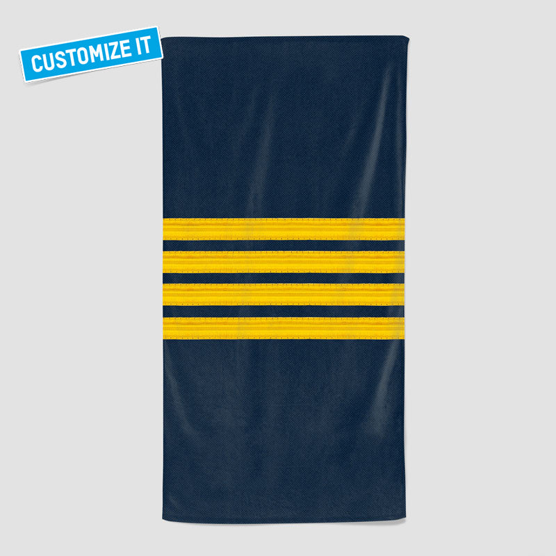 Navy Pilot Stripes Gold - Serviette de plage