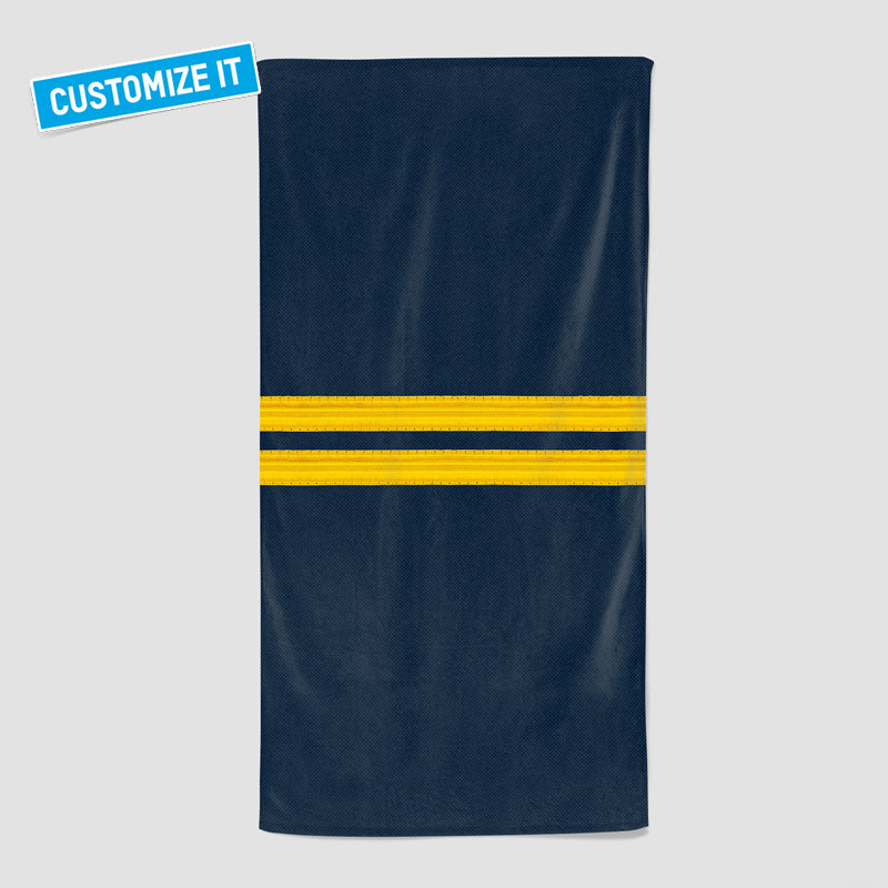 Navy Pilot Stripes Gold - Serviette de plage