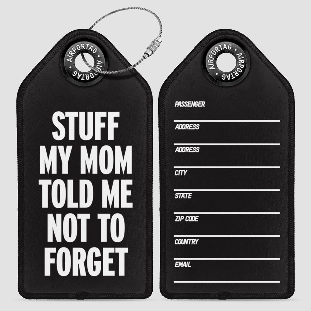 Trucs que ma mère m'a dit de ne pas oublier - Étiquette de bagage