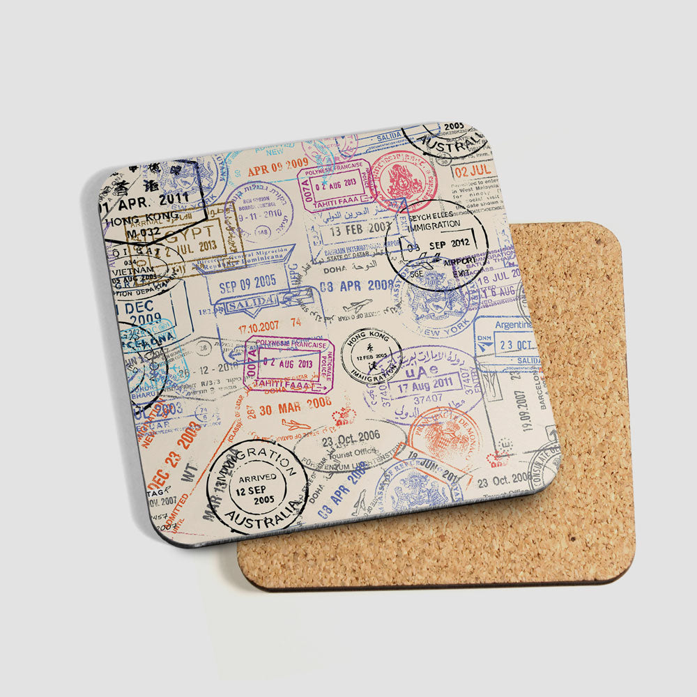 Travel Stickers - 6 Coasters Set