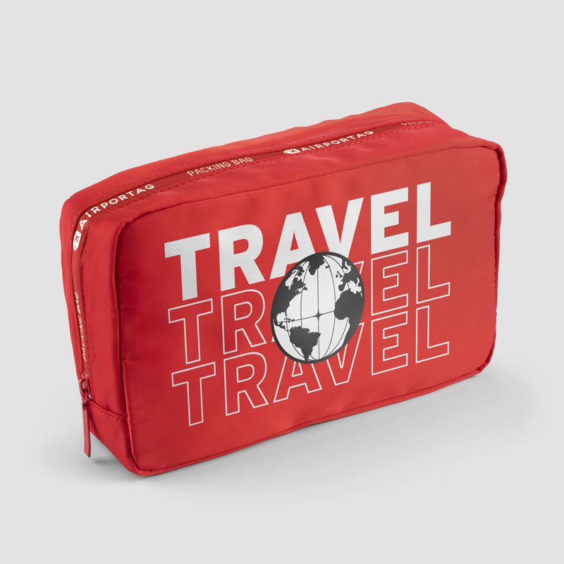 Travel - World Map - Packing Bag