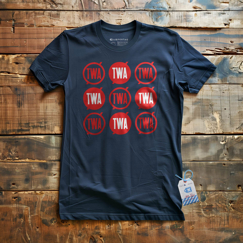 TWA Round Logo Pattern - T-Shirt