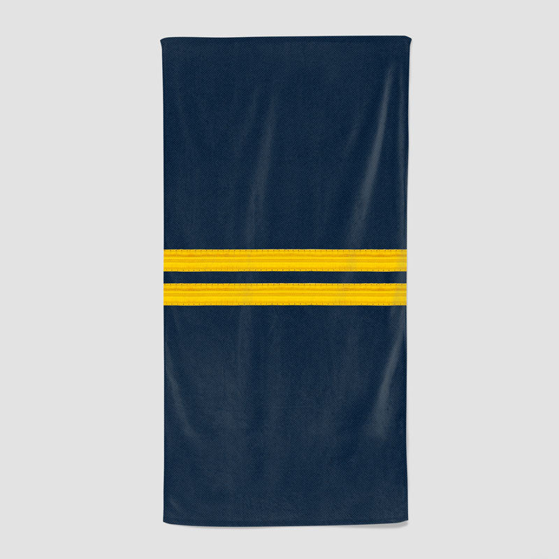 Navy Pilot Stripes Gold - Serviette de plage