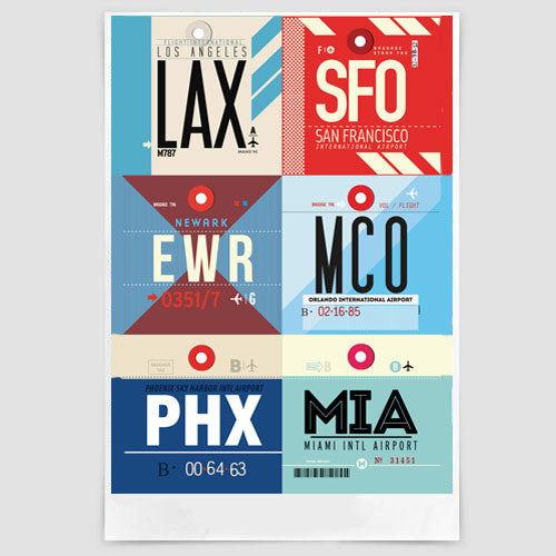 Airport Codes - Poster airportag.myshopify.com