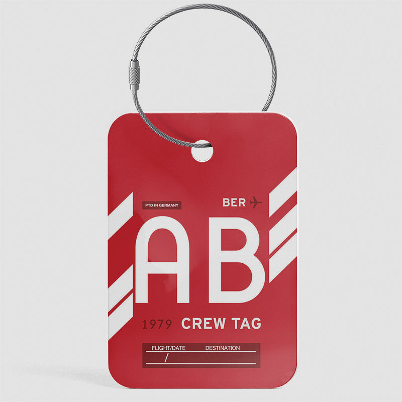 Red luggage tag – French Address