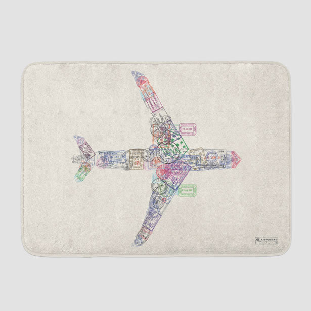 Airplane Stamps - Bath Mat - Airportag