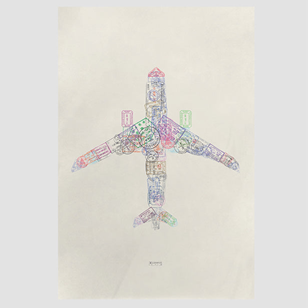 Airplane Stamps - Poster airportag.myshopify.com