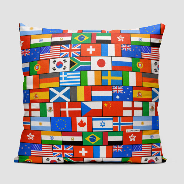 Flags - Throw Pillow - Airportag