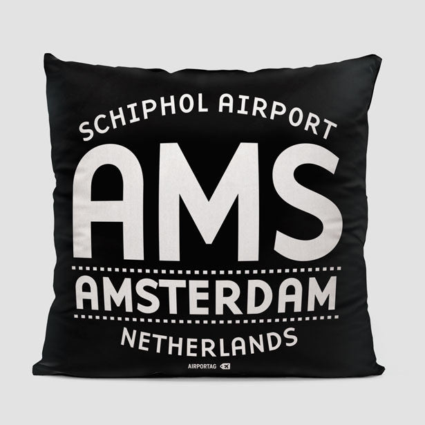 AMS Letters - Throw Pillow - Airportag