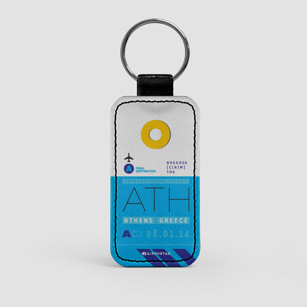 ATH - Athens Airport - Leather Keychain