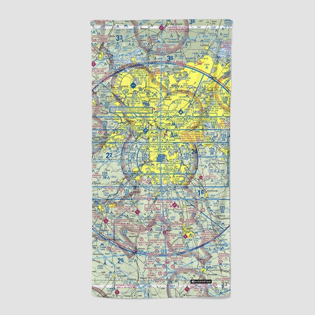 ATL Sectional - Beach Towel - Airportag