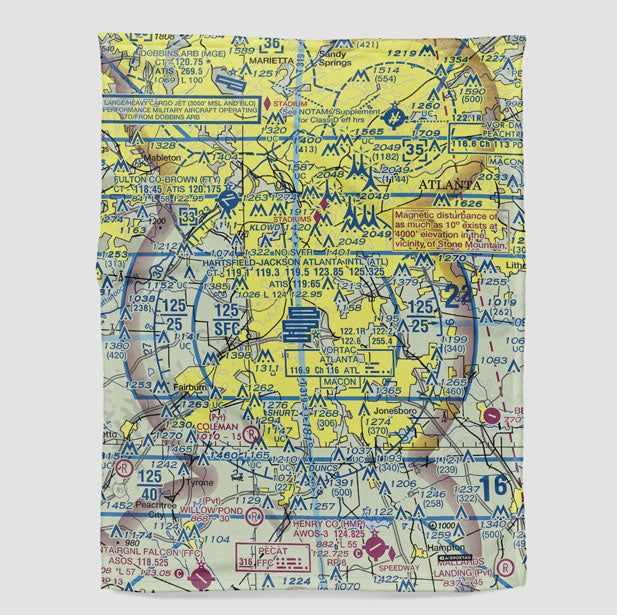 ATL Sectional - Blanket - Airportag