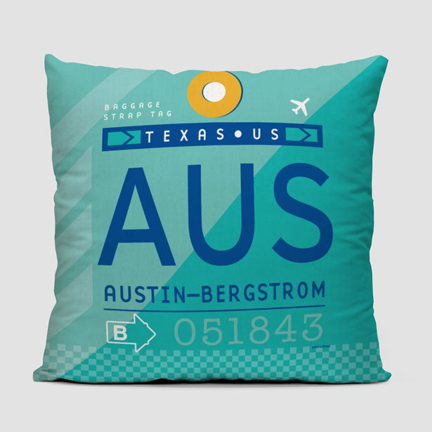 AUS - Throw Pillow - Airportag